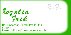 rozalia frik business card